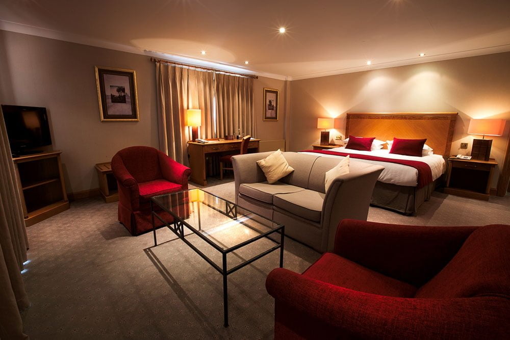 Herbergin á Dale Hill golfhótelinu eru rúmgóð.