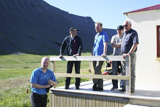 Karl Þór ásamt góðum gestum og „fyrrum“ heimamönnum.